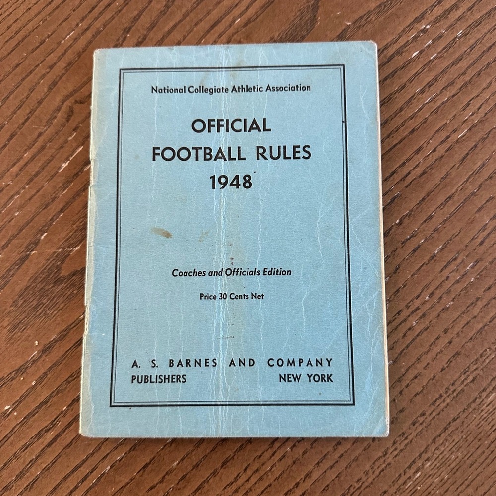 Vintage 1948 NCAA Official Football Rules Coaches Officials Edition AS Barnes